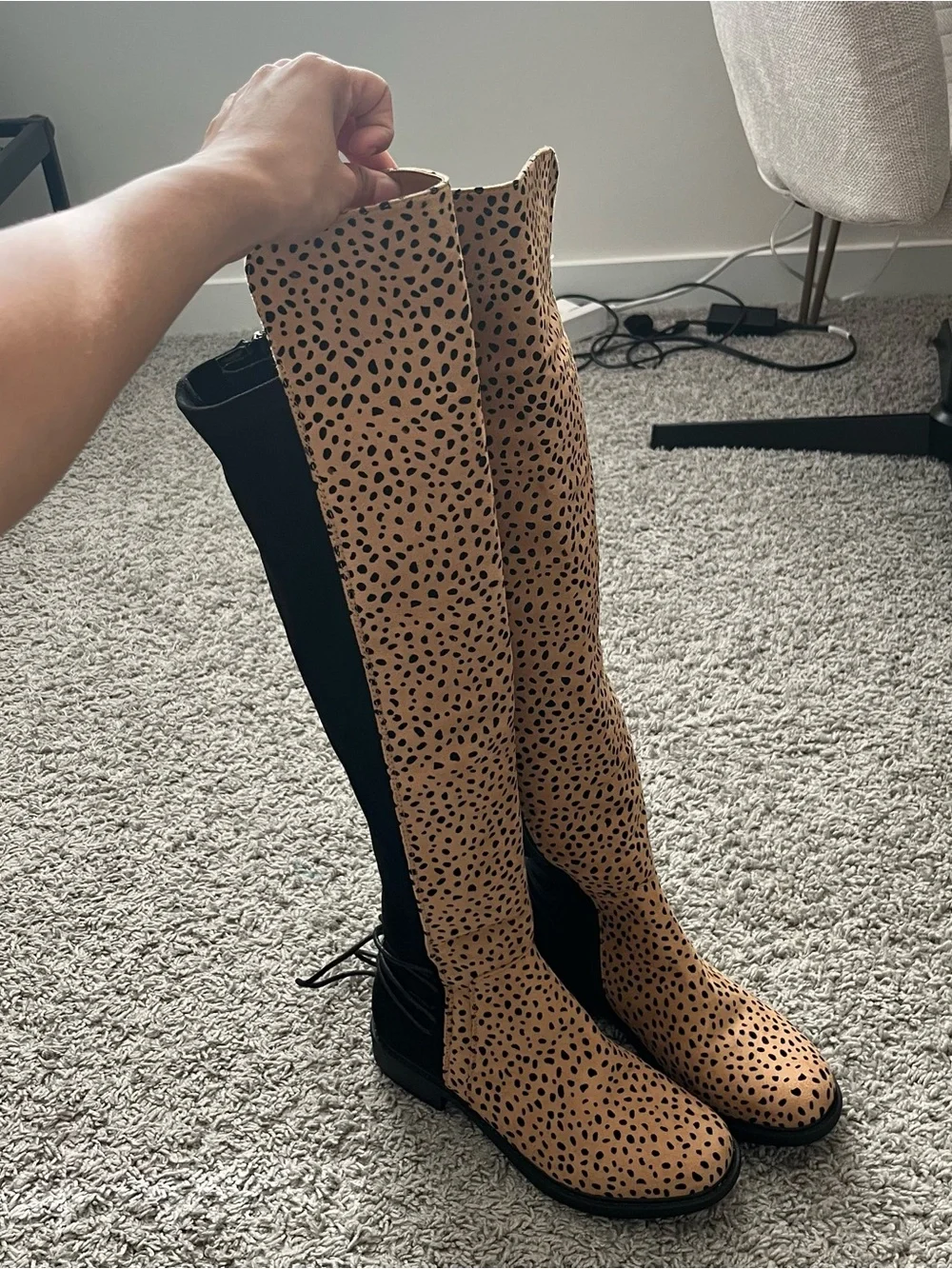 Knee high Leopard Print Boots